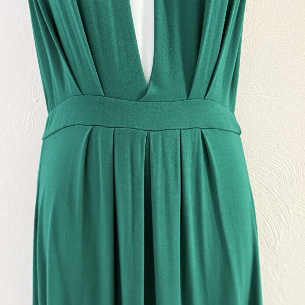 Tart Emerald Green Halter Maxi Dress Backless Plunging Grecian Modal M - Picture 6 of 14